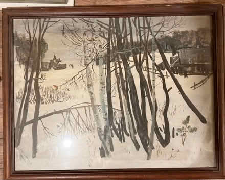Photo of free Old oil painting canvas with frame (Kilburn) #1