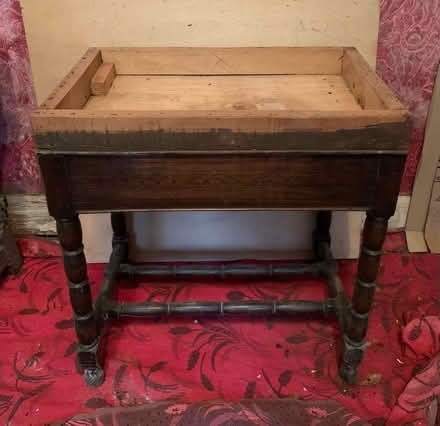 Photo of free Vintage piano stool with storage; needs new seat. (Rusthall TN3) #1