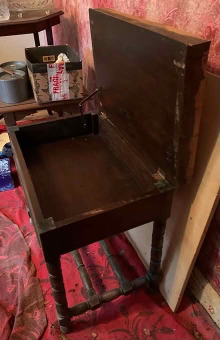 Photo of free Vintage piano stool with storage; needs new seat. (Rusthall TN3) #3