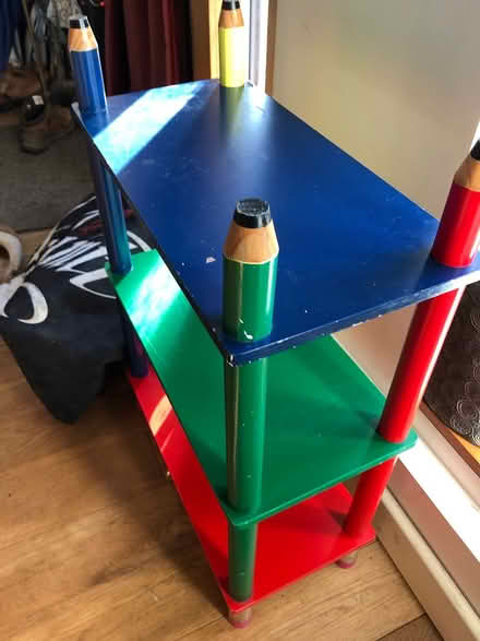 Photo of free Child storage shelves + coat rack (Woodbridge) #1