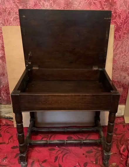 Photo of free Vintage piano stool with storage; needs new seat. (Rusthall TN3) #2
