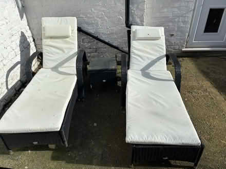 Photo of free 2 sunloungers & table (Rock Ferry CH42) #1