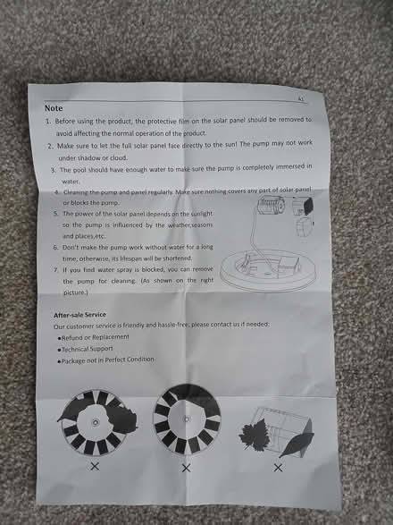 Photo of free Solar powered fountain pump (Kirkheaton HD5) #4