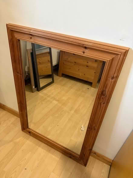 Photo of free Large mirror with wood frame (Bolbeck Park MK15) #1