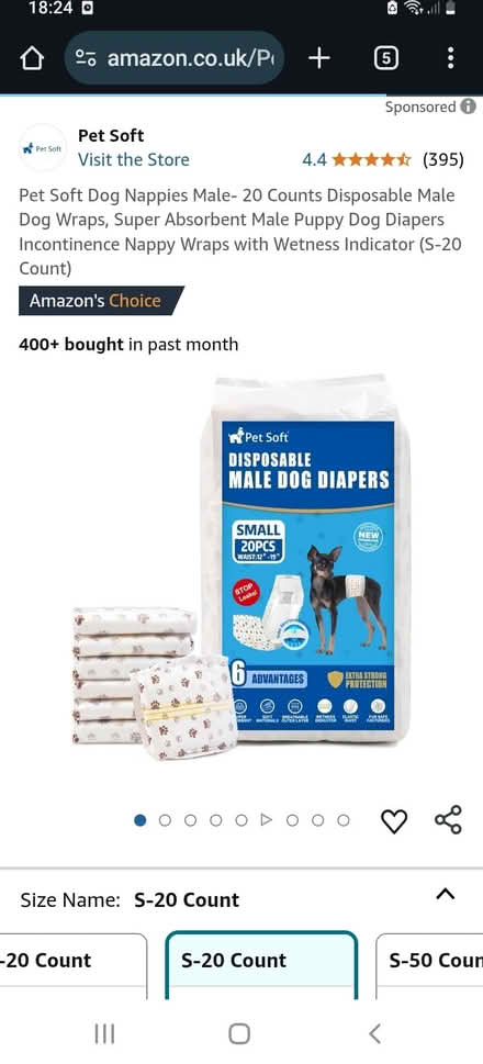 Photo of Nappies for male dogs (Horsham, West Sussex) #1
