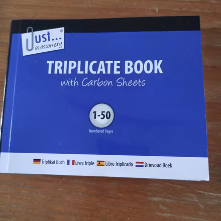 Photo of free Triplicate Receipt Book with Carbon Sheets (Rayleigh SS6) #1