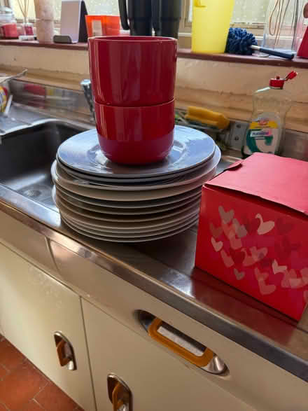 Photo of free Plates and 3 red mugs (Sharmans Cross B91) #1