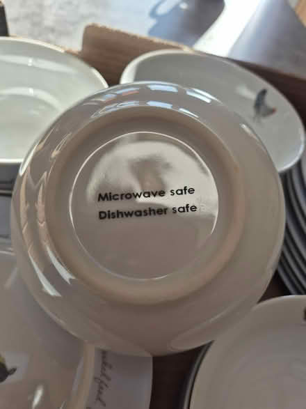 Photo of free 8 piece dinner service farm animals (Dursley area) #3