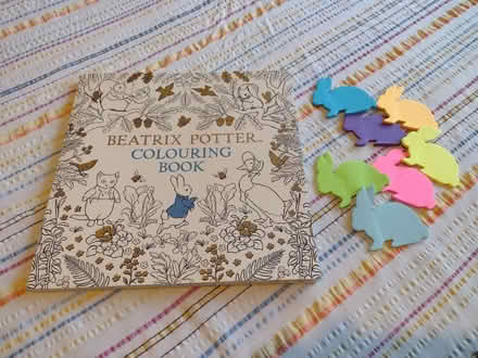 Photo of free Beatrix Potter colouring book and post it notes (Brincliffe Edge S7) #1