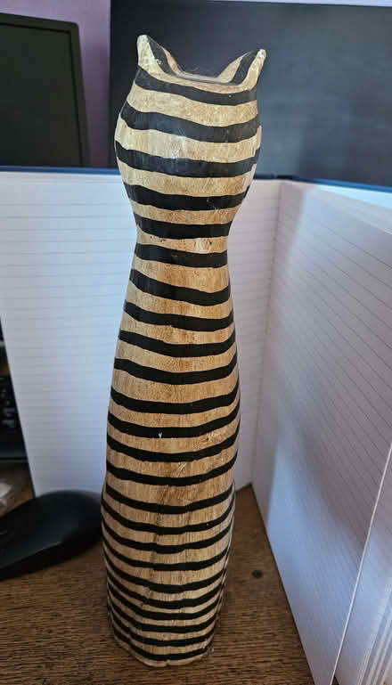 Photo of free Tabby painted wooden cat (Randwick GL6) #2