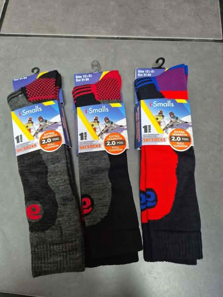 Photo of free Kids ski socks - 3 pairs size 12.5-3.5 (Benhall GL51) #1