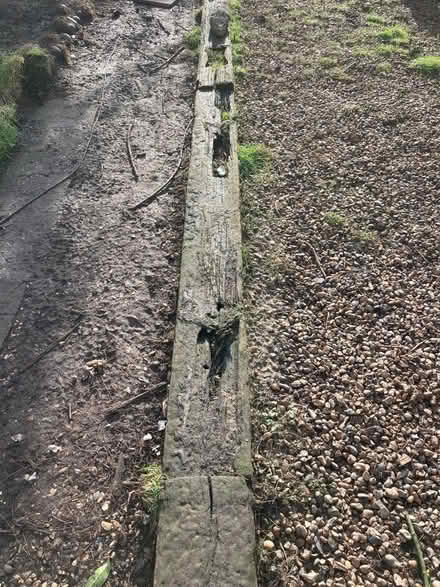Photo of free 2 oak railway sleepers (SW20 Raynes Park) #1