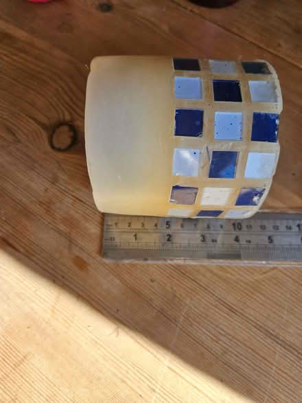 Photo of free Blue tiled and mirrored purple glass candle candle (Randwick GL6) #1