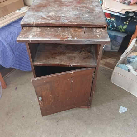 Photo of free Old bedside cabinet/table for upcycling or wood - St Nichola (St Nicholas SG1) #1