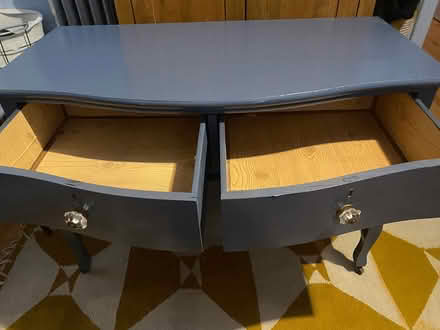 Photo of free Vintage blue three drawer dresser (Brooklyn) #2