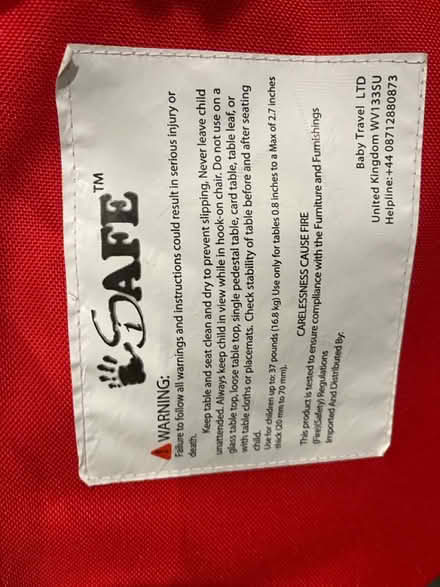 Photo of free isafe Baby Fast Fit Booster Seat (West malling) #2