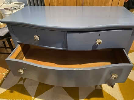 Photo of free Vintage blue three drawer dresser (Brooklyn) #3