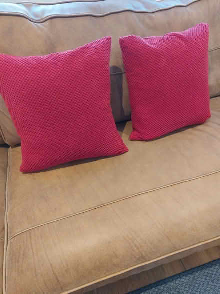 Photo of free 2x red cushions - feather inners (BA2) #1
