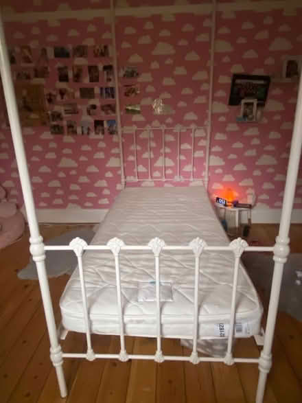 Photo of free Cast iron 4 poster single bed (Denny Bottom TN4) #1