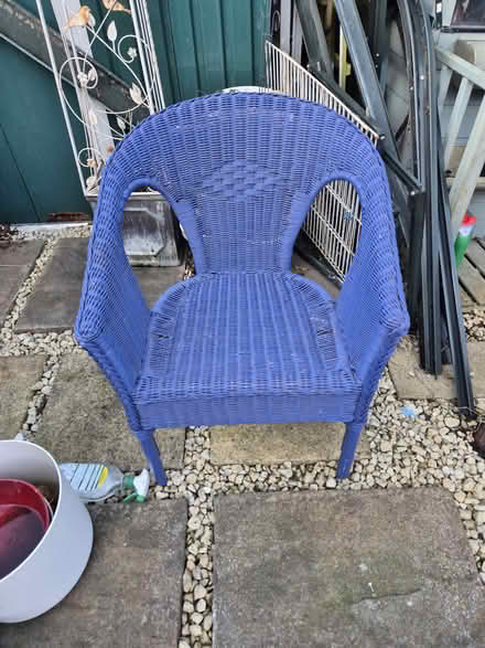 Photo of free Blue wicker chair (Rm3 0gd) #1