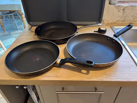 Photo of free 3 Frying pans and wok (Horsham) #1
