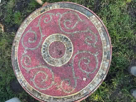 Photo of free Wrought iron table with mosaic top (Fulham) #1