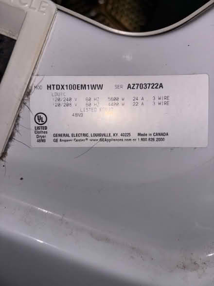 Photo of free Dryer (2nd St NE & Rhode Isle. Ave NE) #3
