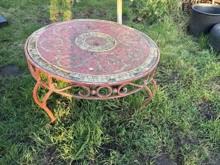Photo of free Wrought iron table with mosaic top (Fulham) #2