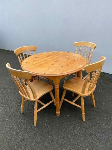 Photo of free Wooden kitchen table with chairs (Bray Wicklow) #1
