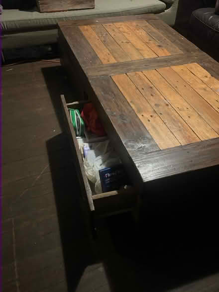 Photo of free Wood Coffee Table with drawers (N4 Manor House) #2