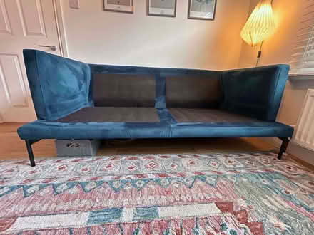 Photo of free 3-seater Blue Velvet Sofa (Twickenham TW2) #4