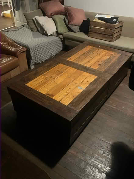 Photo of free Wood Coffee Table with drawers (N4 Manor House) #1