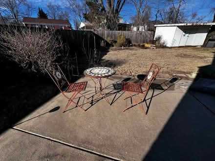 Photo of free Rod iron table and chairs - mosaic (North Wheaton) #1