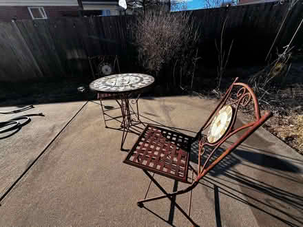 Photo of free Rod iron table and chairs - mosaic (North Wheaton) #2