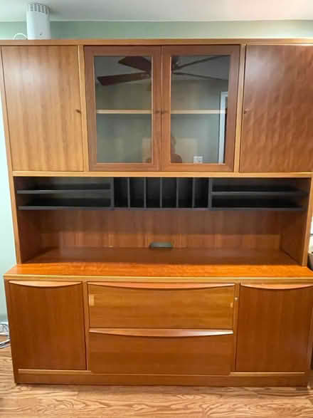 Photo of free Tall wooden file cabinet and hutch (Four Corners) #1
