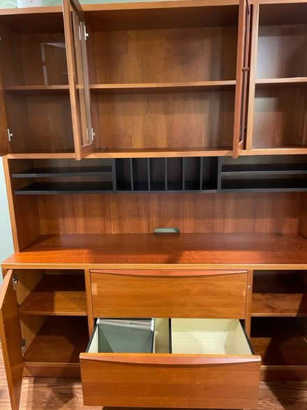 Photo of free Tall wooden file cabinet and hutch (Four Corners) #2