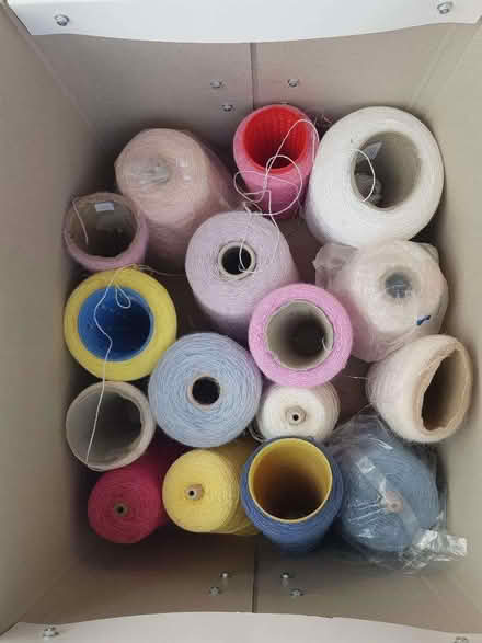 Photo of free 2 boxes of coned yarn - various (Avonmouth BS11) #1