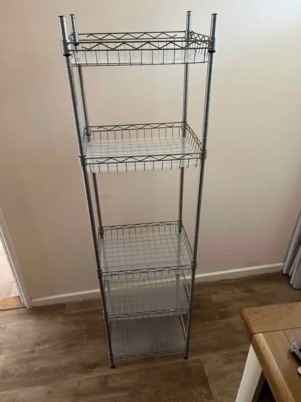 Photo of free Metal storage shelf. (Orton Malborne) #1