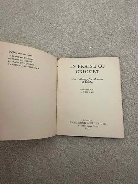 Photo of free Book - in praise of cricket (East molesey) #3