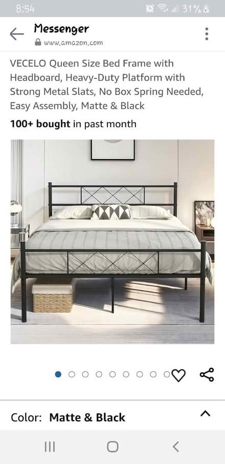 Photo of free Queen bed frame - no screws (Parkville) #1