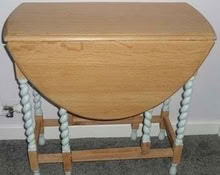 Photo of free Upcycled Solid Wood Barley Twist Leg Drop Leaf Dining Table (Wisewood S6) #1