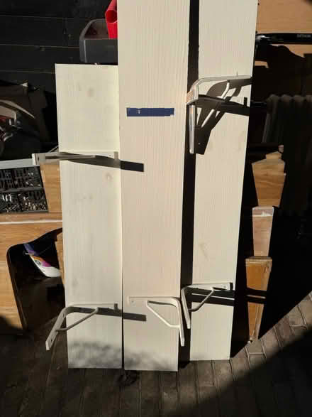 Photo of free Wooden shelves and brackets (Sharnbrook) #1