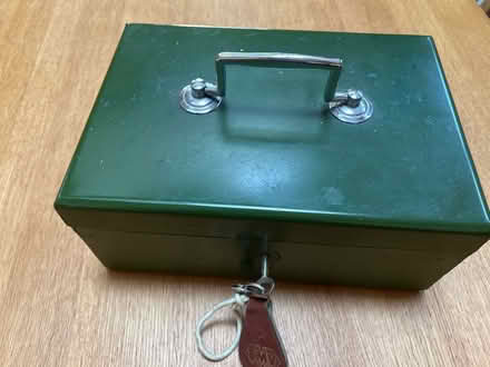 Photo of free Strong, heavy cash box with key (Mansfield nottinghamshire) #1