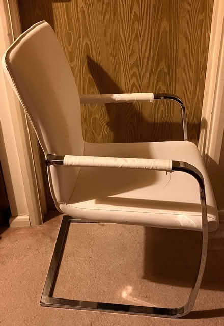 Photo of free 2 white dining chairs (Poplar E14) #2