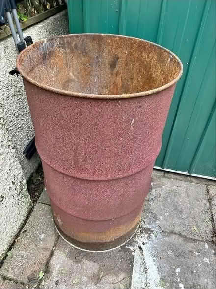 Photo of Old metal oil drum for burning (Oswestry SY11) #1