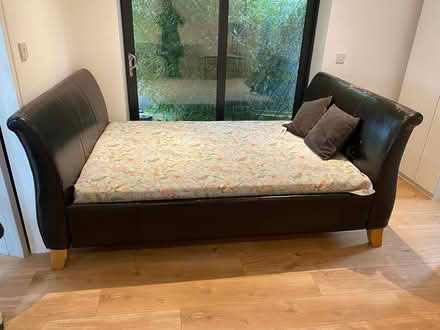 Photo of free Sleigh double bed with mattress (Cranfield) #1