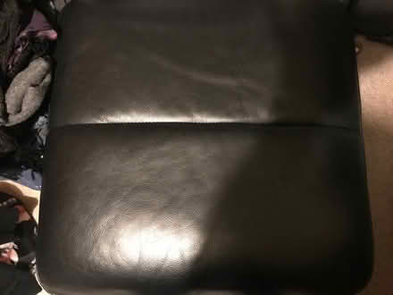 Photo of free Black leather pouffe with storage (Lostock Hall PR5) #3