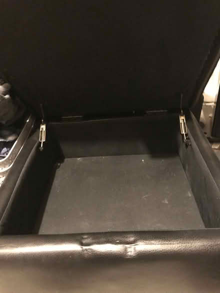 Photo of free Black leather pouffe with storage (Lostock Hall PR5) #2