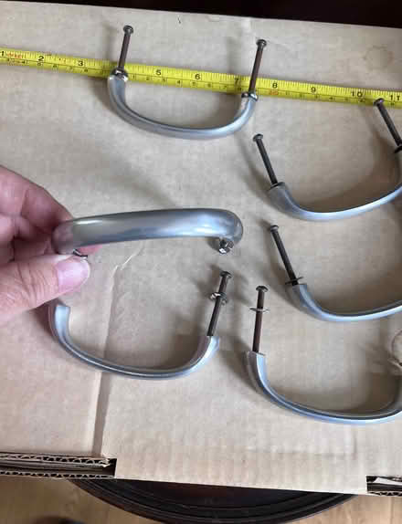 Photo of free 6 chrome/silver colour drawer pulls (Norham Manor OX2) #2