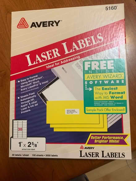 Photo of free laser labels (Lafayette) #1